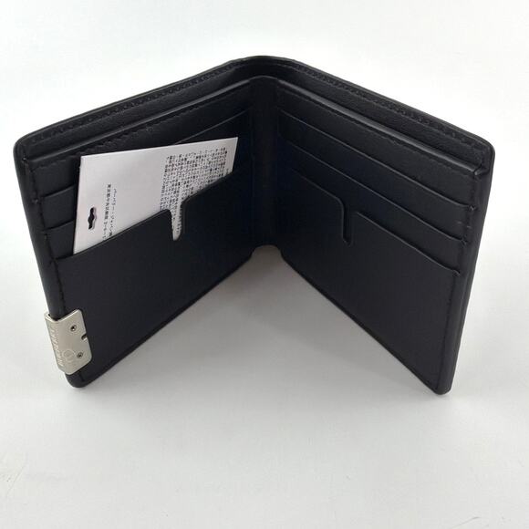 Burberry Men's Black Hipfold Granny Leatherv B-cut Bi-fold Wallet One Size - Picture 7 of 9
